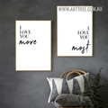 I Love You More Minimalist Modern Artwork Quotes 2 Piece Photograph Framed Canvas Print for Room Wall Garniture