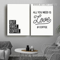 Need Is Love Quotes Modern 2 Piece Stretched Painting Photograph Minimalist Canvas Print for Room Wall Outfit