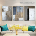 Geometric Splotch Abstract Vintage Painting Picture 3 Piece Canvas Prints for Room Wall Finery