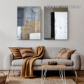 Geometric Tarnish Vintage Painting Picture Canvas 2 Piece Abstract Wall Art Prints for Room Illumination