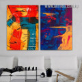 Colorful Flecks Modern Painting Picture 2 Piece Abstract Wall Art Prints for Room Assortment