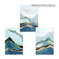 Multicoloured Tarnish Hills Naturescape Framed 3 Panel Bird Artwork Pic Abstract Canvas Print for Room Wall Adornment
