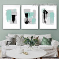 Motely Smudges Spots 3 Panel Abstract Framed Art Modern Pic Canvas Print for Room Wall Drape