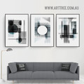 Orb With Lines Nordic Abstract Geometric Modern Painting Picture 3 Piece Canvas Wall Art Prints for Room Tracery