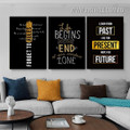 Forget To Rules Typography Modern 3 Piece Stretched Painting Photograph Abstract Canvas Print for Room Wall Outfit