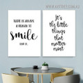 The Little Things Quotes Painting Image Framed Minimalist 2 Piece Modern Canvas Print for Room Wall Tracery