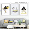 Magic Happens Typography Modern Painting Picture 3 Panel Canvas Prints for Room Wall Outfit