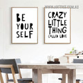 Be Your Self Abstract Painting Pic 2 Piece Minimalist Framed Canvas Art Print for Quotes Room Wall Décor