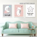 Twinkle Twinkle Little Star Beer Modern Artwork 3 Piece Photograph Framed Quotes Canvas Print for Nursery Room Wall Illumination