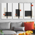 Bold Rectangular Contour Square Modern Geometric Artwork Photo 3 Piece Abstract Wall Art Canvas Prints For Living Room Ideas