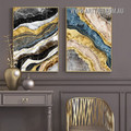Glazy Marble Abstract Contemporary Painting Picture 2 Piece Wall Art Prints for Room Flourish