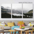 Mountain Forest Nordic Naturescape Scandinavian Painting Picture 3 Piece Wall Art Prints for Room Tracery