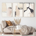 Speck With Lines Abstract Scandinavian Modern Painting Picture 3 Piece Wall Art Prints for Room Decoration