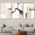 Speck With Lines Scandinavian Modern Painting Picture 3 Piece Abstract Wall Art Prints for Room Décor