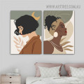 Calico Feme Figure Females Abstract Scandinavian 2 Piece Framed Painting Photograph Canvas Print for Room Wall Garnish