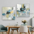Daubs Abstract Modern Heavy Texture Artist Handmade Framed 2 Piece Split Canvas Paintings Wall Art Set For Room Finery
