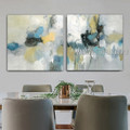 Daubs Abstract Modern Heavy Texture Artist Handmade Framed 2 Piece Split Canvas Paintings Wall Art Set For Room Décor