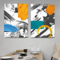 Colorific Daub Abstract Watercolor Modern Painting Picture 2 Piece Wall Art Prints for Room Finery