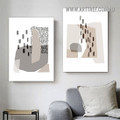 Fleck Abstract Scandinavian Modern Painting Picture 2 Piece Canvas Wall Art Prints for Room Flourish