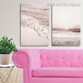 Sunset Ocean Scandinavian Landscape Vintage Stretched 2 Piece Wall Decor Set Canvas Prints For Living Room Ideas