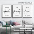 Food Typography Modern Painting Picture 3 Panel Canvas Wall Art Prints for Room Garnish