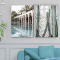 The Secret Garden Palm Trees Landscape Modern 2 Piece Framed Wall Art Photograph Canvas Print for Room Tracery