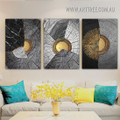 Stigma Wooden Texture Lines Modern Artwork 3 Piece Photograph Abstract Framed Canvas Print for Room Wall Garniture