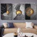 Stigma Wooden Texture Circles Abstract Modern Artwork Picture Framed Stretched 3 Piece Wall Art Canvas Prints For Room Decoration