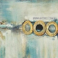 Circular Design Abstract Contemporary Heavy Texture Artist Handmade Framed Stretched Modern Painting