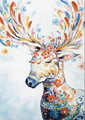 Elk Deers Animal Modern Heavy Texture Artist Handmade Framed Stretched Modern Painting