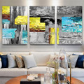 Mackles Design Abstract Modern Heavy Texture Artist Handmade Framed Stretched 3 Piece Multi Panel Canvas Oil Painting Wall Art Set For Room Garnish