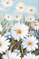 White Blossom Garth Floral Landscape Nature Modern Heavy Texture Artist Handmade Framed Stretched Floral Art