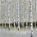 Tall Tree Forest Landscape Nature Heavy Texture Artist Handmade Framed Stretched Modern Painting