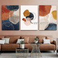 Devious Abstract Scandinavian Heavy Texture Artist Handmade Framed Stretched 3 Piece Multi Panel Wall Art Paintings Set For Room Onlay