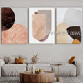 Circuitous Scandinavian Artist Handmade Framed Stretched 3 Piece Multi Panel Abstract Painting Wall Art Set For Room Flourish