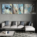 Colorful Marble Abstract Nordic Heavy Texture Artist Handmade Framed Stretched 3 Piece Multi Panel Canvas Painting Wall Art Set For Room Getup