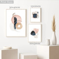 Scansion Wrinkle Circle Scandinavian 3 Multi Panel Wall Hanging Set Artwork Image Abstract Geometric Canvas Print for Room Outfit