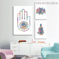 Spiritual Buddha Minimalist Abstract Watercolour Religious Stretched 3 Piece Wall Décor Canvas Prints For Home Decor Online