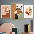Circuitous Smears Spots Abstract Geometric Scandinavian 3 Piece Painting Pic Canvas Print for Room Wall Trimming