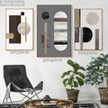 Luxurious Verse Marble Rectangles Abstract Geometric Photograph On Canvas 3 Multi Panel Vintage Painting Set Print for Room Wall Garniture