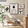 Convoluted Stroke Scansion Lines Abstract Photograph Geometric Scandinavian 4 Piece Set Canvas Print for Room Wall Art Getup