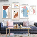 Chromatic Blob Triangle Spots Geometrical Abstract Photograph Modern 5 Piece Set Canvas Print for Room Wall Artwork Trimming