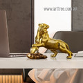 Tiger Roar Animal Figurine Statue Modern Resin Sculpture For Home Decor