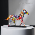 Colourful Running Horse Animal Modern Handmade Famous Resin Sculptures For Sale For Home Decoration