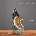 Colourful Swan Bird 2 Piece Handmade Animal Figurines Resin Art Contemporary Sculpture Size For House Decoration