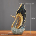 Colourful Swan Bird 2 Piece Handmade Animal Figurines Resin Contemporary Sculpture Size For Bedroom Decoration