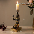 Hathor Candle Holder Egyptian Mythical Creature Animal Resin Figurine Vintage Famous Sculpture Art