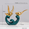 Love Birds Abstract Handmade Modern Ceramic & Enamel Material Animal Sculptures For Interior Decoration