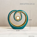 Circular Statue Abstract Handmade Modern Ceramic & Enamel Sculpture Art For Room Decor