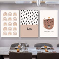 Leopard Awesome Roar Typography Photograph Nursery Animal 3 Piece Set Stretched Canvas Print for Room Wall Art Garnish